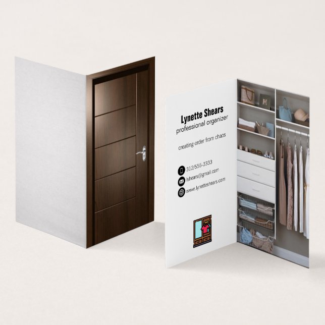 professional closet organiser business card (Inside and Outside)