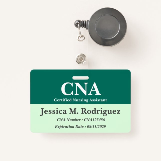 Professional CNA ID OR NAME  ID Badge (Front with Retractable)