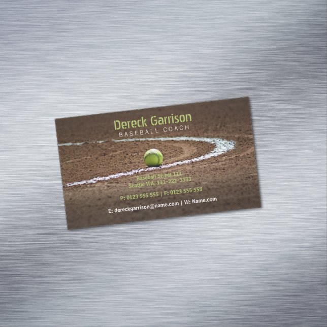Professional Coach | Baseball Field Magnetic Business Card (In Situ)