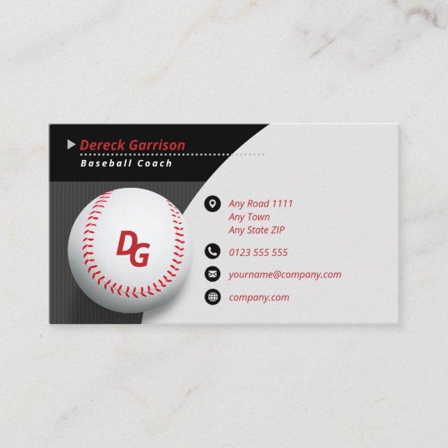 Professional Coach | Baseball Master Sport Business Card (Front)