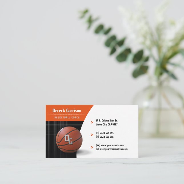 Professional Coach | Basketball Master Sport Business Card (Standing Front)