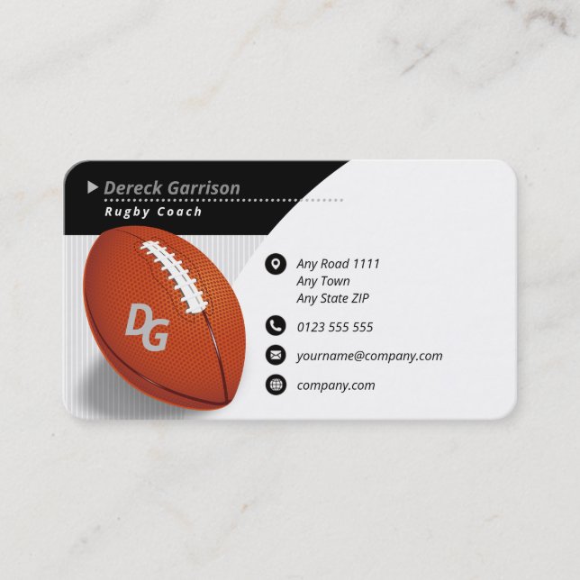 Professional Coach | Rugby Master Sport Business Card (Front)