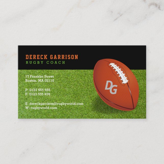 Professional Coach | Rugby Master Sport Business Card (Front)