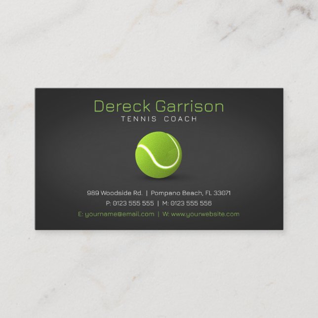 Professional Coach | Tennis Master Sport Business Card (Front)