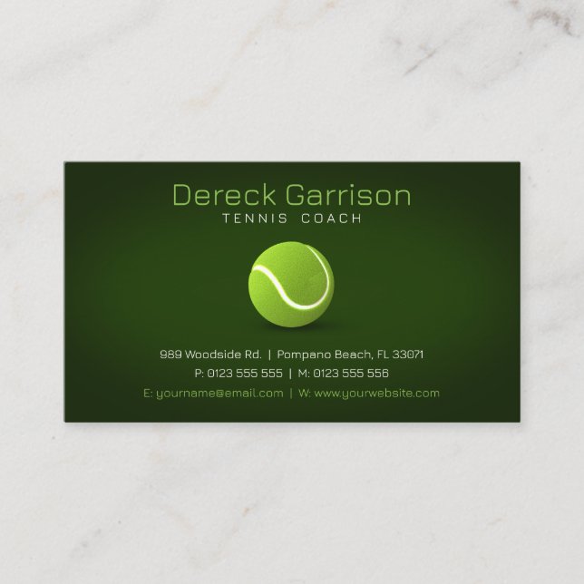 Professional Coach | Tennis Master Sport Business Card (Front)