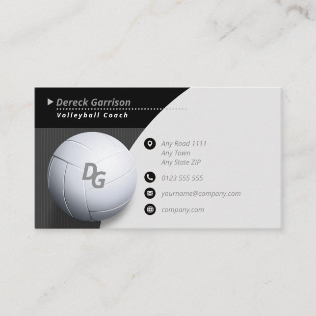 Professional Coach | Volleyball Master Sport Business Card (Front)