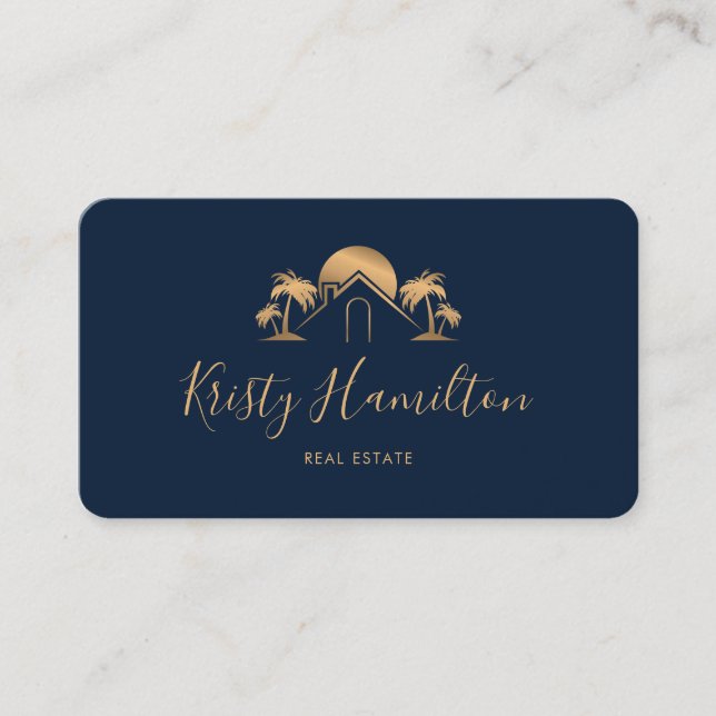 professional  coastal real estate realtor QR code Business Card (Front)