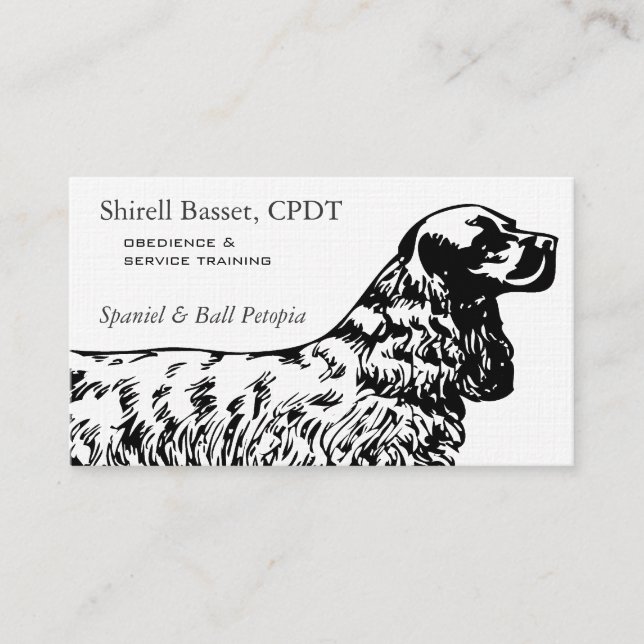 Professional Cocker Spaniel Dog Business Card (Front)