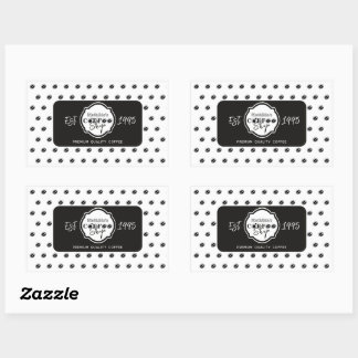 Professional Coffee Shop Personalised Logo Black Rectangular Sticker