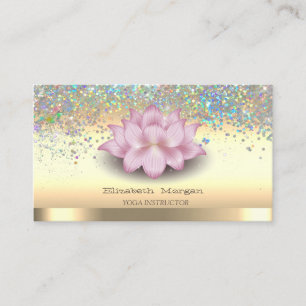 Professional Colourful Confetti Lotus Yoga Business Card