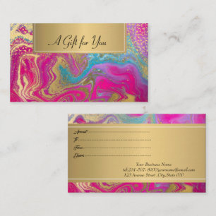 Professional Colourful Marble Gold Confetti Discount Card