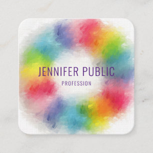 Professional Colourful Modern Elegant Template Square Business Card