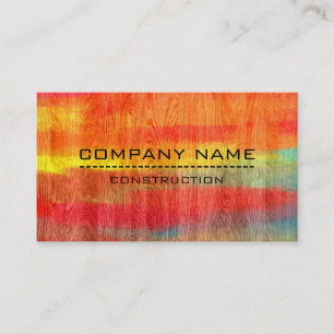 Professional Colourful Modern Wood Look #11 Business Card