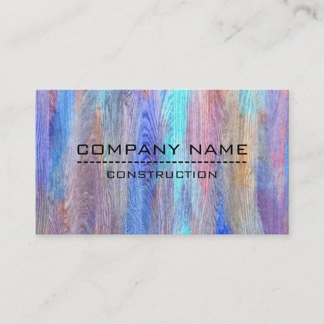 Professional Colourful Modern Wood Look #12 Business Card (Front)