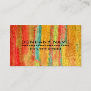Professional Colourful Modern Wood Look #4 Business Card