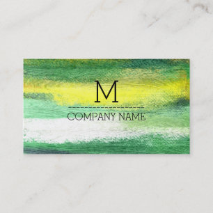 Professional Colourful Modern Wood Monogram #24 Business Card