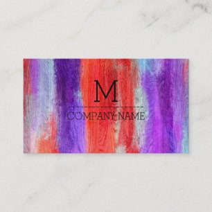 Professional Colourful Modern Wood Monogram #8 Business Card