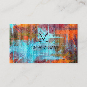 Professional Colourful Modern Wood Monogram Business Card