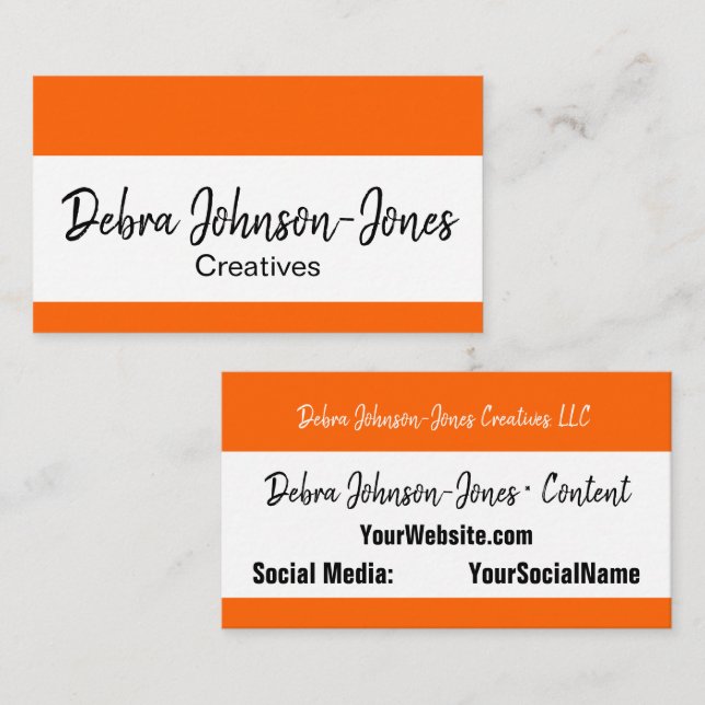 Professional Colourful Simple Striped Business Car Business Card (Front/Back)