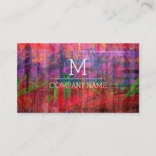 Professional Colourful Wood Monogram #2 Business Card