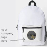 PROFESSIONAL COMPANY BRAND PROMOTIONAL CUSTOM LOGO PRINTED BACKPACK<br><div class="desc">Professional company accessory custom business logo brand on the front! This template design has a circular placeholder company logo which you can replace and put in your own.</div>