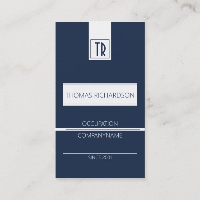 Professional company business card Dark blue (Front)