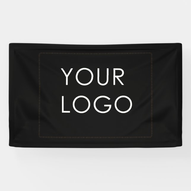 Professional Company Business Logo Only Black Banner (Horizontal)
