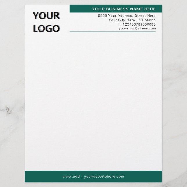 Professional Company Letterhead Template with Logo (Front)