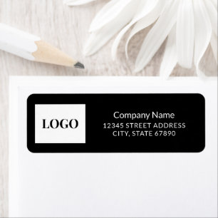 Professional Company Logo Black and White Address