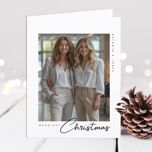 Professional Company Logo Christmas Photo Folded Holiday Card (Creator Uploaded)