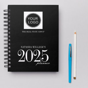 Professional Company Logo Custom Black 2025  Planner