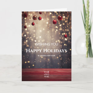 Professional Company Logo Elegant Custom Christmas Holiday Card
