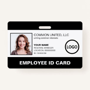 Professional Company Logo Employee Photo ID ID Badge