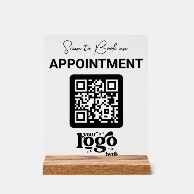 Professional Company Logo QR Code Business Modern Acrylic Sign (Front)