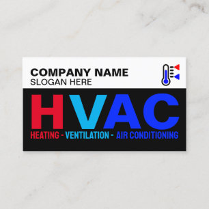 Professional Company Logo & Slogan, Modern HVAC Business Card