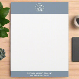 Professional Company Logo & Text Dusty Blue  Custom Letterhead