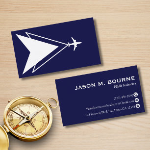 Professional Company Pilot Navy Blue Aviation Business Card
