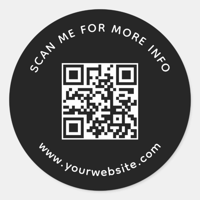 Professional Company QR Code Scan Me For More Info Classic Round Sticker (Front)