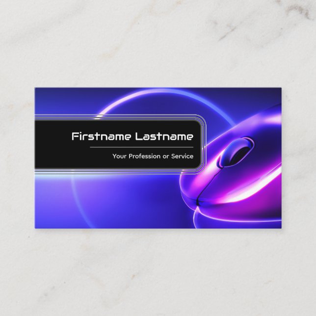 Professional computer hardware experts mouse business card (Front)