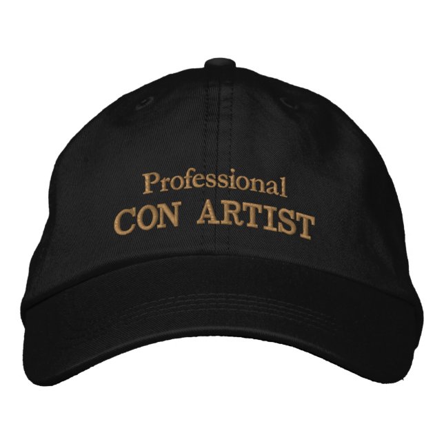 Professional CON ARTIST embroidered trucker hat (Front)