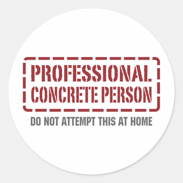 Professional Concrete Person Classic Round Sticker (Front)