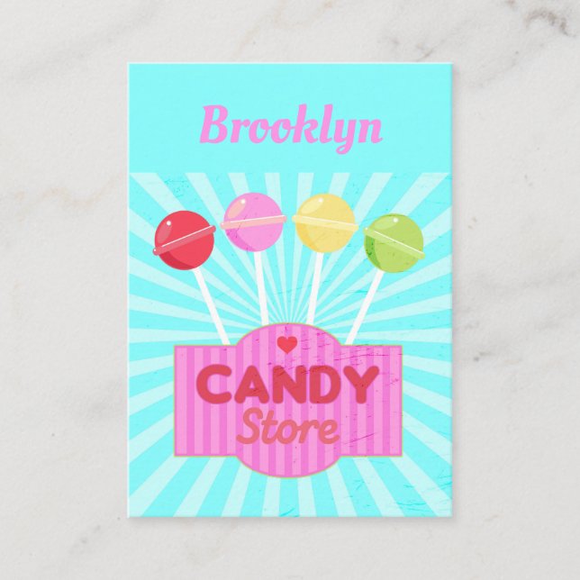 Professional Confectionery Sweet Shop Candy Store Business Card (Front)
