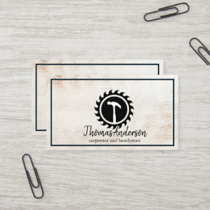 Professional Construction and Carpenter Wood Plane Business Card