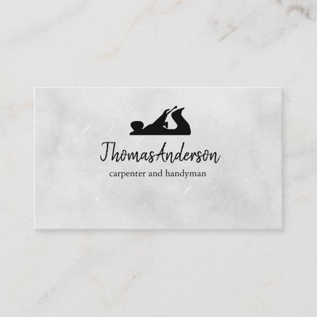 Professional Construction and Carpenter Wood Plane Business Card (Front)
