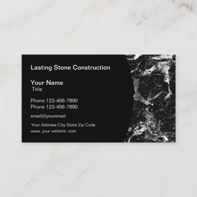 Professional Construction Business Card (Front)