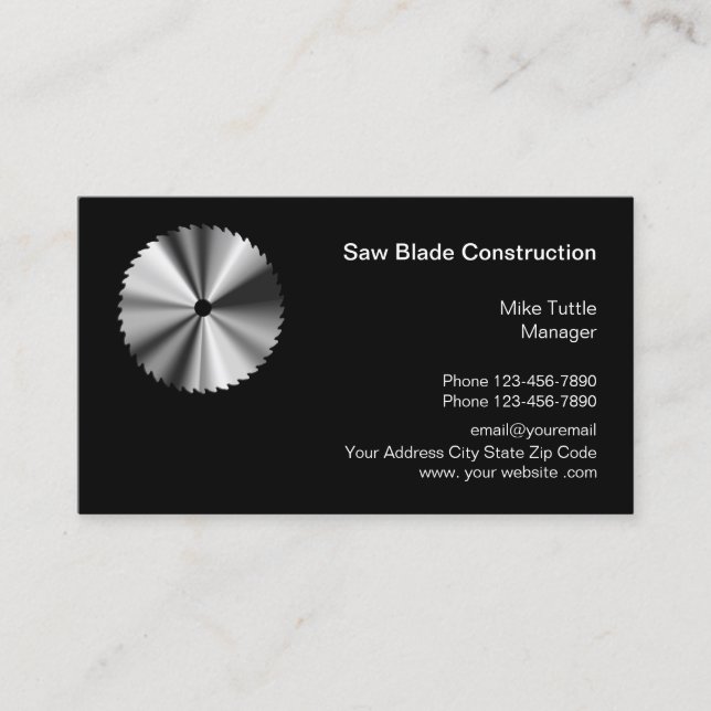 Professional Construction Company Business Card (Front)