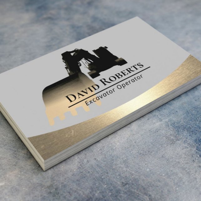 Professional Construction Excavator Plant Operator Business Card (Creator Uploaded)