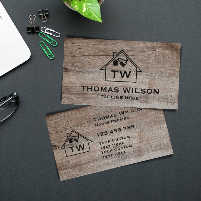 Professional Construction Handyman Carpenter Tools Business Card (Creator Uploaded)
