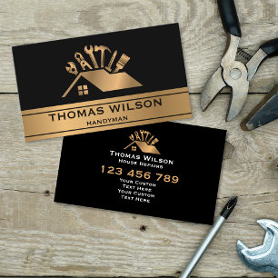 Professional Construction Handyman Carpenter Tools Business Card