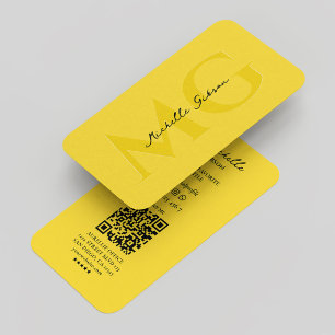 Professional Construction Monogram Yellow Modern Business Card